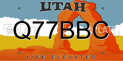 Q77BBC Utah License Plate