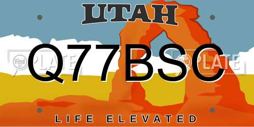Q77BSC Utah License Plate