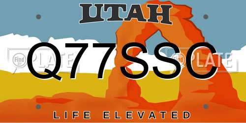 Q77SSC Utah License Plate