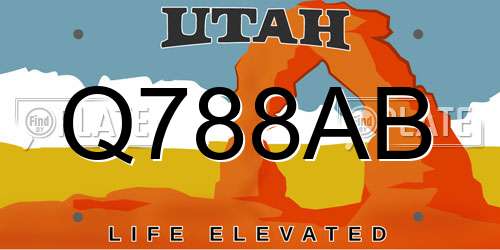 Q788AB Utah License Plate