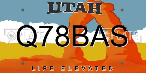 Q78BAS Utah License Plate