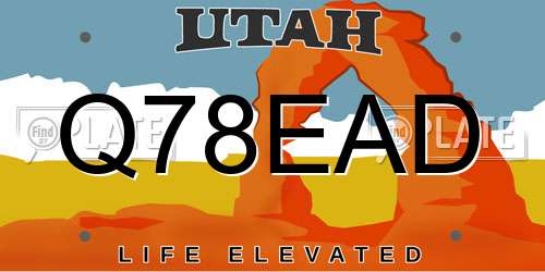 Q78EAD Utah License Plate