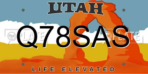 Q78SAS Utah License Plate