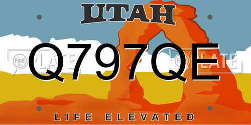 Q797QE Utah License Plate