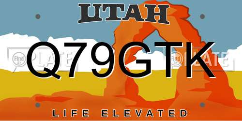 Q79GTK Utah License Plate