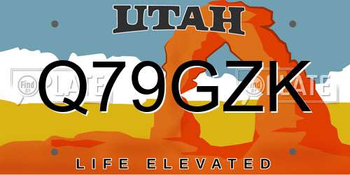 Q79GZK Utah License Plate