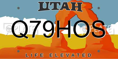 Q79HOS Utah License Plate