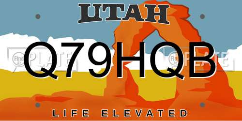 Q79HQB Utah License Plate