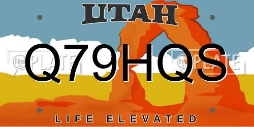 Q79HQS Utah License Plate