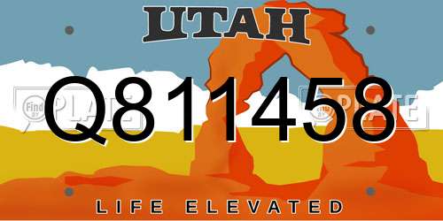 Q811458 Utah License Plate