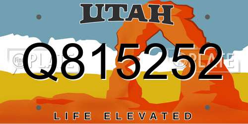 Q815252 Utah License Plate