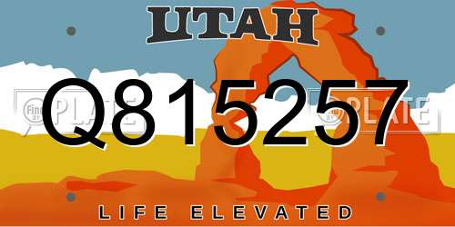 Q815257 Utah License Plate