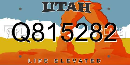Q815282 Utah License Plate