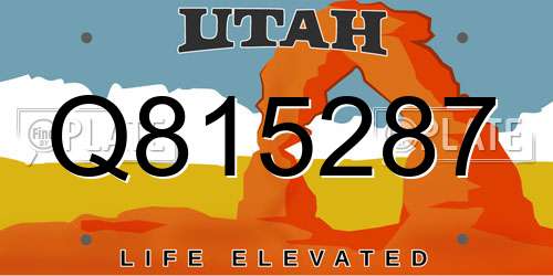 Q815287 Utah License Plate