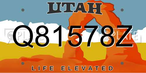 Q81578Z Utah License Plate