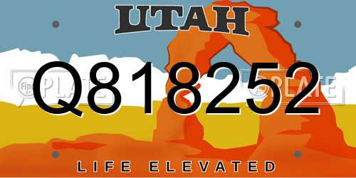 Q818252 Utah License Plate