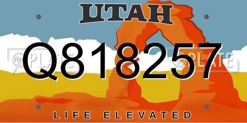 Q818257 Utah License Plate