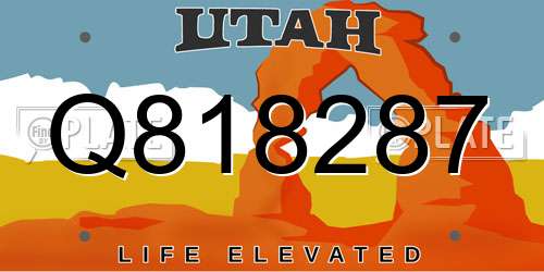 Q818287 Utah License Plate