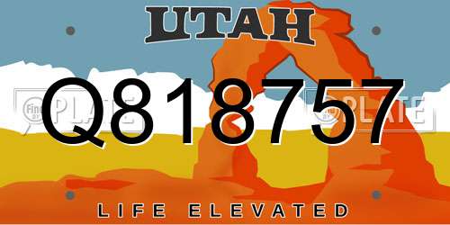 Q818757 Utah License Plate