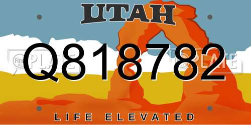 Q818782 Utah License Plate