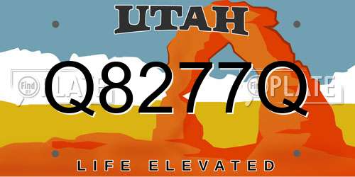 Q8277Q Utah License Plate