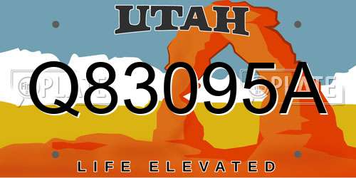 Q83095A Utah License Plate