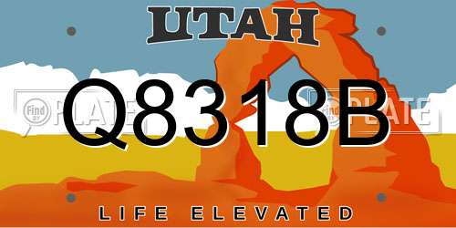 Q8318B Utah License Plate