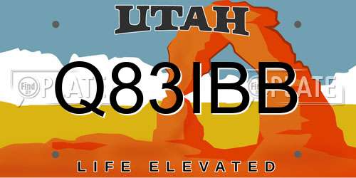 Q83IBB Utah License Plate