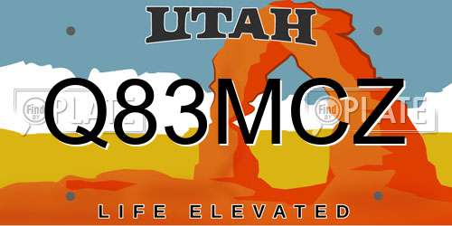 Q83MCZ Utah License Plate