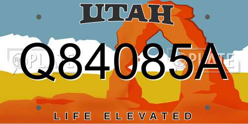 Q84085A Utah License Plate
