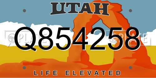 Q854258 Utah License Plate