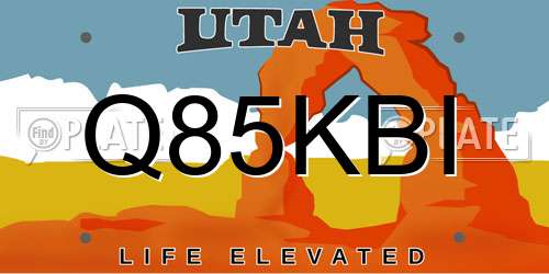 Q85KBI Utah License Plate