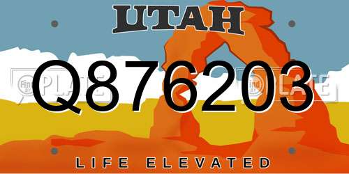 Q876203 Utah License Plate