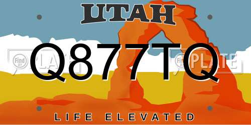Q877TQ Utah License Plate