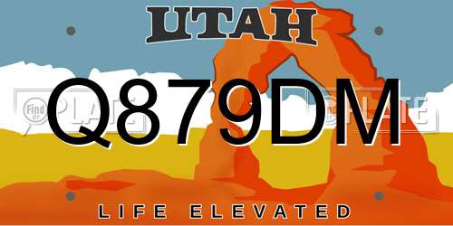Q879DM Utah License Plate