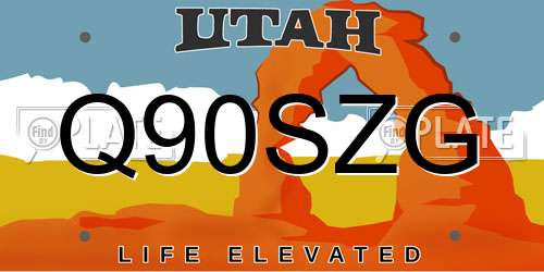 Q90SZG Utah License Plate