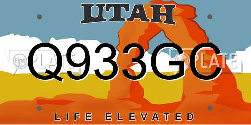 Q933GC Utah License Plate