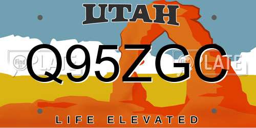 Q95ZGC Utah License Plate