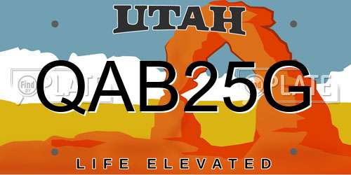 QAB25G Utah License Plate