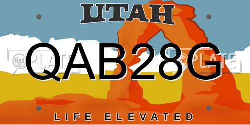 QAB28G Utah License Plate