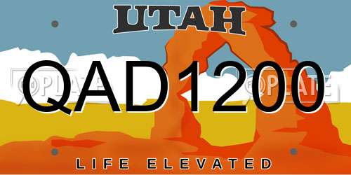 QAD1200 Utah License Plate