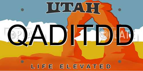 QADITDD Utah License Plate