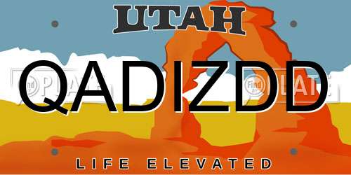QADIZDD Utah License Plate