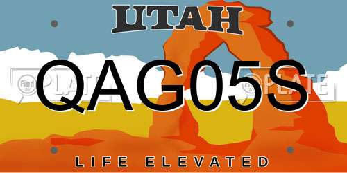 QAG05S Utah License Plate