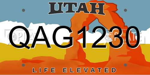 QAG1230 Utah License Plate