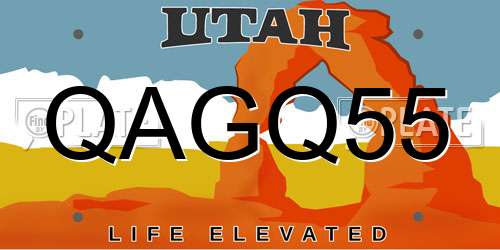QAGQ55 Utah License Plate