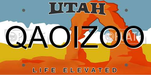 QAOIZOO Utah License Plate