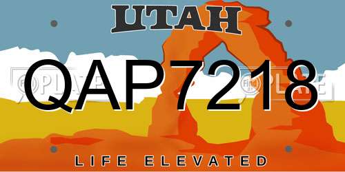 QAP7218 Utah License Plate