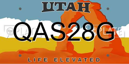 QAS28G Utah License Plate