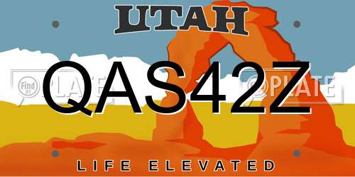 QAS42Z Utah License Plate